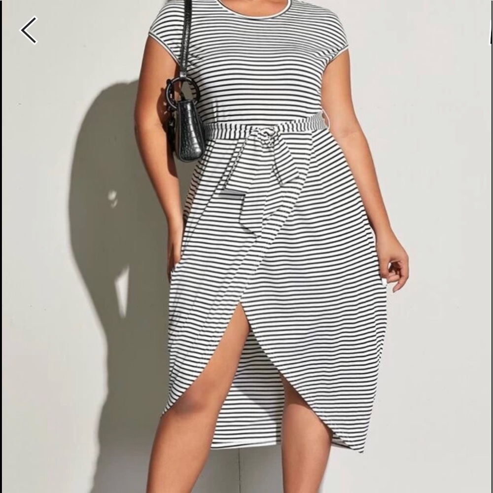 Tulip Hem Belted Dress